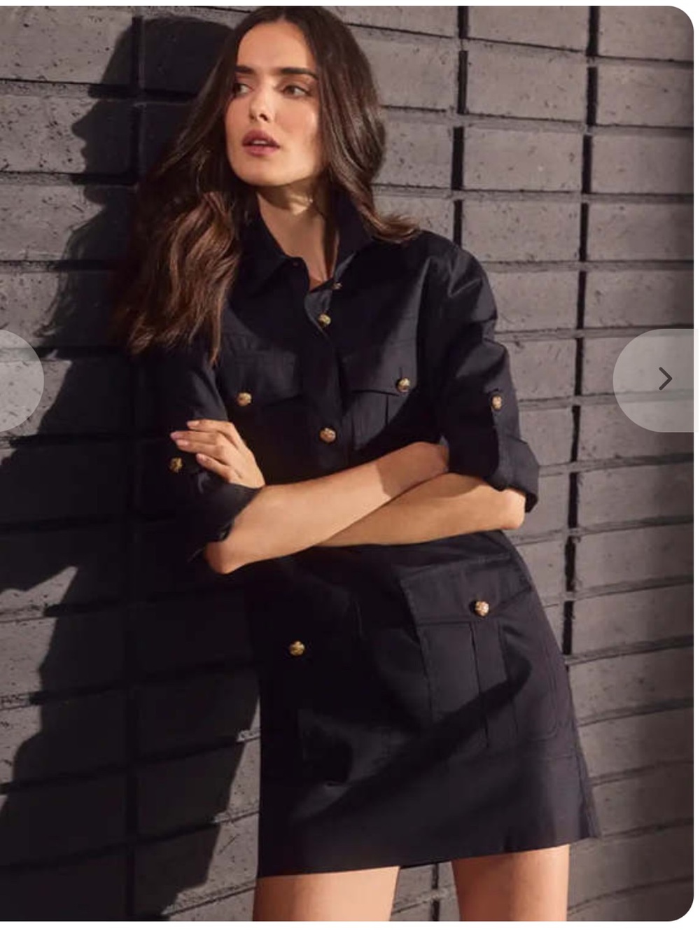 Veronica Beard Saude Black Utility Mini Dress Gold Buttons Size 00 Worn Once